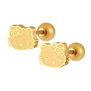 GOLD HELLO KITTY STUD EARRINGS